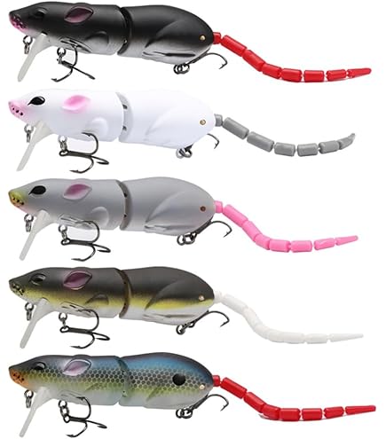 3Pcs Premium Topwater Mouse Fishing Lures - Realistic Bionic Rat Bait for Bass, Trout, Catfish, Pike, Perch