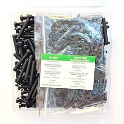 Pzsmocn 300 Pieces/100 Sets M4*25 mm Plastic Black