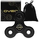 OVEO Fidget Spinner Plastic ABS, EDC Hand Toy Anti-Anxiety, For Relieving, ADHD, ADD, Autism, Relax and Focus, Stress Reducer, Boredom, Premium Quality (Black)