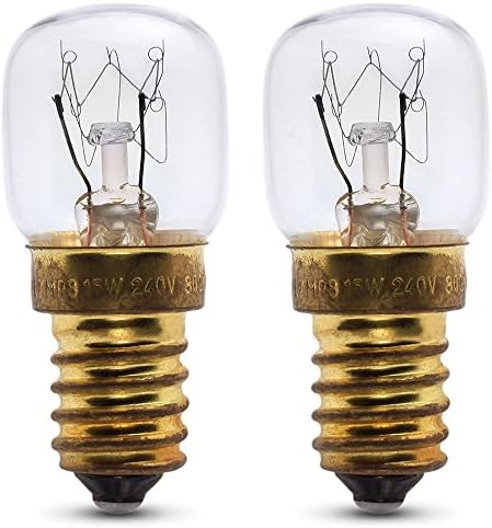 2 x 240v 15w replacement bulb for use within a Magic Salt Himalayan Salt Lamp. 300° Heat resistant. 240v. SES (E14) Small Edison Screw light bulb