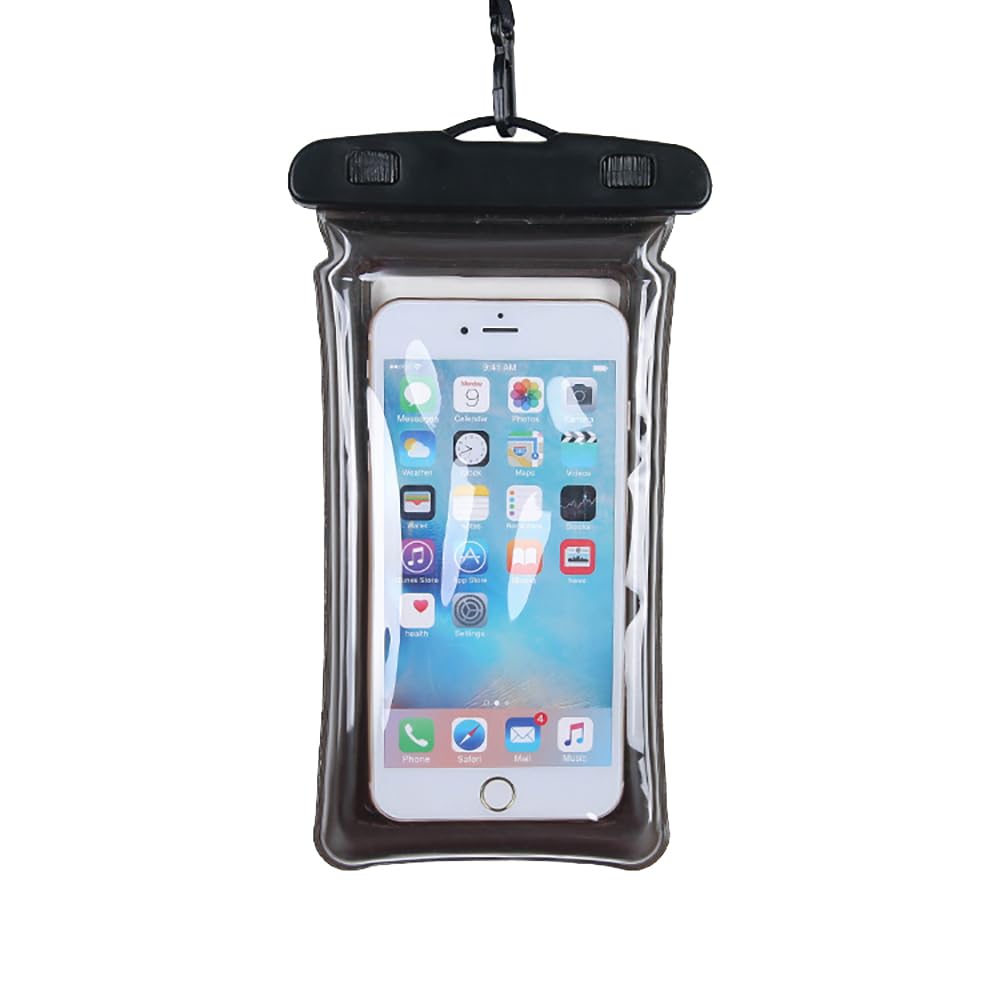 baizhong Inflatable anti-sink waterproof Phone Case, Universal Waterproof Phone Pouch Dry Bag for iPhone 14 13 12 11 Pro Max XR X XS SE 2022 8 Plus up to 7" (Black)