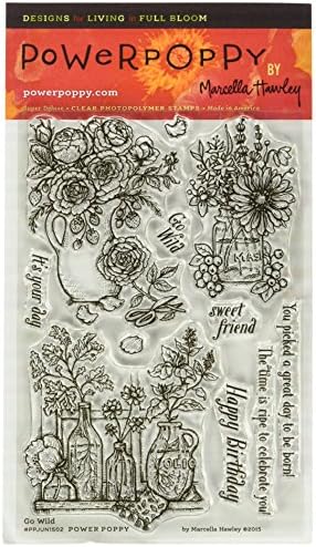 Power Poppy PPJUN1502 Go Wild Stamps, 4" by 6", Clear
