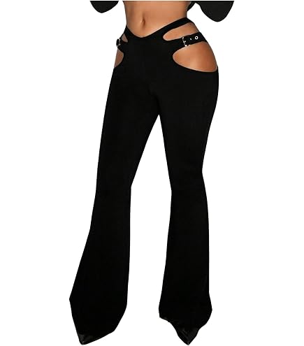 Amazon.com: xxxiticat Women's Gothic Lace Up Pants Cutout Legging