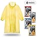 SaphiRose 5 Pack Kids Rain Ponchos Disposable Ponchos Thick Emergency Raincoats