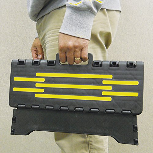 Portable Folding Riser Step with Safety Improvements - Reach Items with Ease - Gray and Yellow - Thumbnail 3