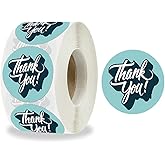 Thank You Stickers, 1.5" Thank You Stickers Roll for Small Business, Ideal for Envelope, Gifts, Boxes, Bags, Packaging, Holiday, 500 Pieces Each Roll Blue