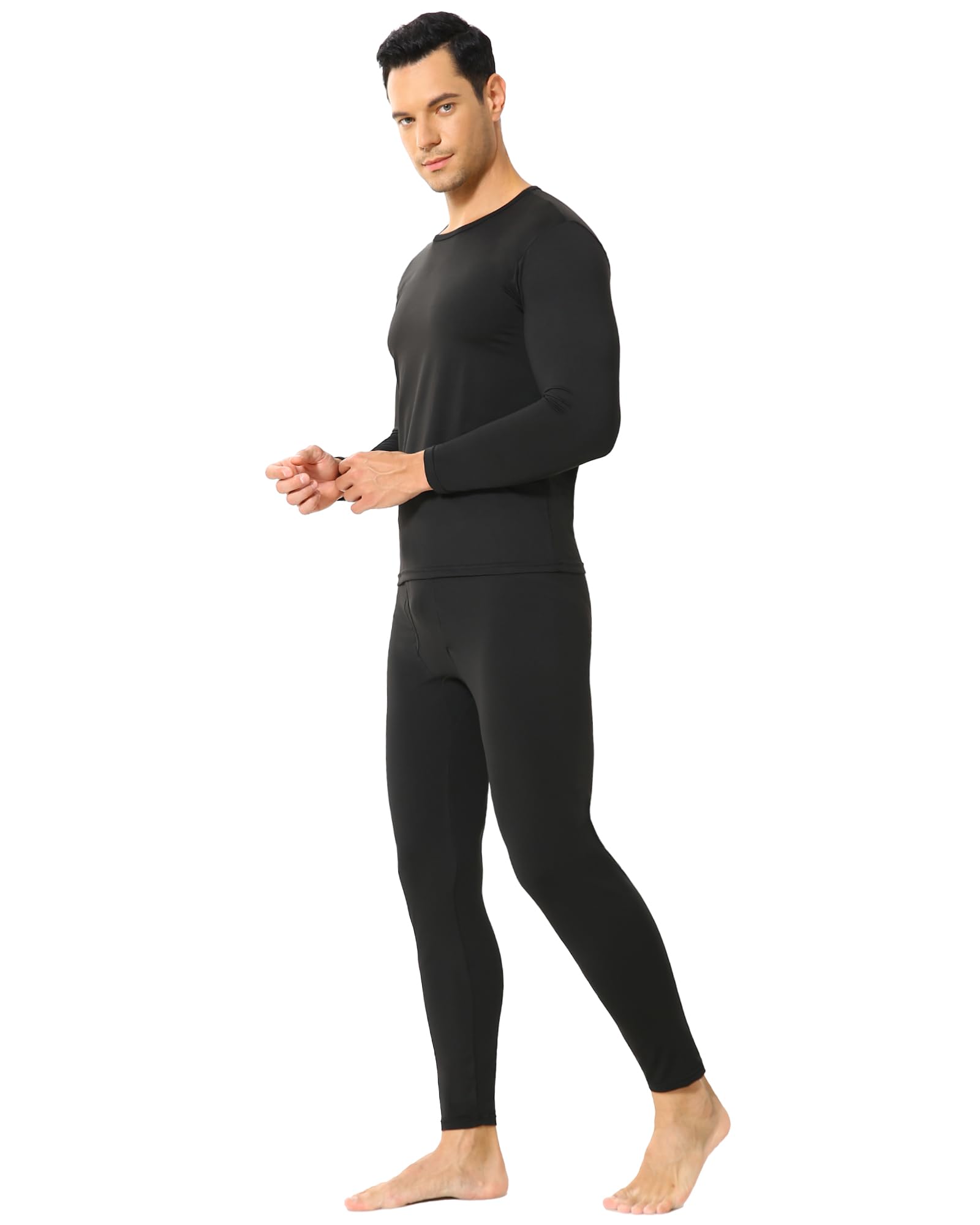 ViCherub Thermal Underwear for Men Fleece Lined Long Johns Thermals Set Base Layer for Cold Weather Top and Bottom