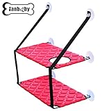 YIAN BABY Pet Products Cat Window Perch Hammock With Upgraded Version 4 Big Suction Cups Holds Up To 35lbs Pets Flexible Durable Pet Cat Seat Bed Perch (Red, Double)