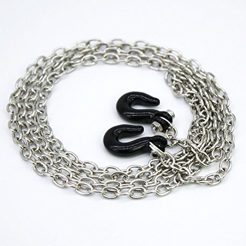 RC Car 1/10 Metal Trailer Hooks & Chain Accessories 100cm Long Chain with Black Tow Shackle for RC 1:10 D90 Axial SCX10 TAMIYA CC01 RC4WD