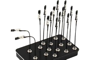 Minhe Model Metal Clamps 15 Pack with Storage Box for Hobby Painting, Bendable Alligator-Clips with Rubber Tips, Adjustable M