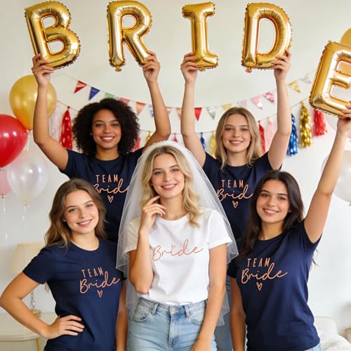 WOOD MEETS COLOR Bride Team T-Shirt, Mädchen T-Shirt, Bridesmaid T-Shirt (S-2XL)