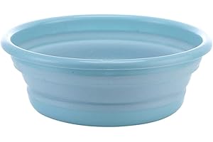XJSXZC 10" Multi-Purpose Collapsible Dish Tub Bowl BPA-Free Round Lightweight Collapsible Wash Basin (Blue)
