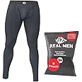 Real Men ABCD Pouch Compression Pants Men- 1, 2 & 3 Pack, Mens Leggings, Yoga Pants, Tights, Base Layer Men Cold Weather