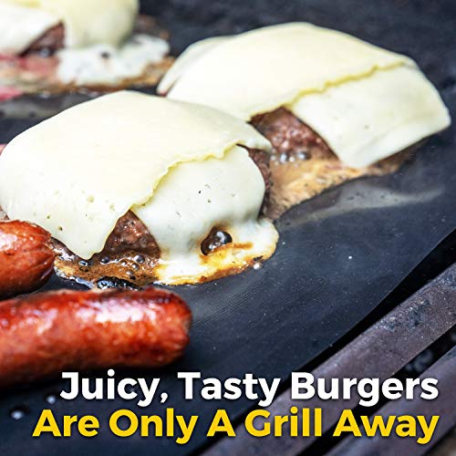 HONEYBULL BBQ Grill Mat [3 Pack] Non-Stick, Reusable, Easy to Clean (15.75 x 13) - Thumbnail 3