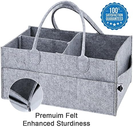 PeekaBaby Upgraded Baby Diaper Caddy Organizer - Extra Sturdy, Large Portable Nappy Bag, Nursery Storage Bin, Car Travel Organizer, Toy Container - Perfect Baby Shower Gift for Women and Men