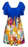 Wantdo Women's Modest Slimming One Piece Swimsuit Flattering Swimdress