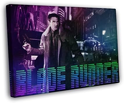Blade Runner 1982 Cyberpunk Harrison Ford Retro Movie Art 16x12 inches (40x30 cm) Framed Canvas Print