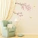 DECOWALL DW4-1303 Cherry Blossoms and Birds Kids Wall Stickers Decals Peel and Stick Removable for Nursery Bedroom Living Room Art murals Decorations