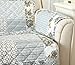 Great Bay Home Patchwork Scalloped Stain Resistant Printed Furniture Protector Brand. (Recliner, Grey)