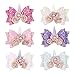 Hair Clips for Toddler, Oaoleer Baby Unicorn Bows Alligator Clip Barrette Glitter Hair Pins Accessories for Baby Girls (Unicorn Bow Clips)