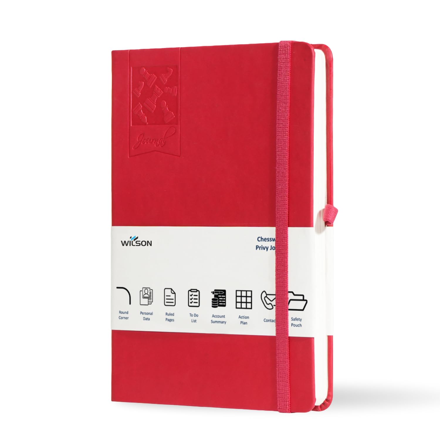 Wilson A5 Journal Notebook Journal Small Writing Ruled Page Diary with Pen Holder | Hardcover Notebooks A5 Size | 256 Pages Lined Journals Medium Size (14 x 21cm) | Designed in the UK | Eco-Friendly