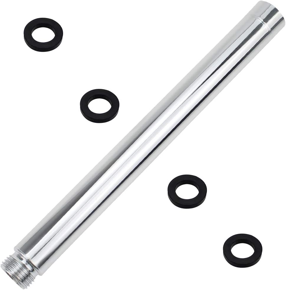 DXLing 22.5cm Stainless Steel Shower Extension Tube Chrome Plating Round Shower Pipe Handheld Straight Bathroom Shower Head Extension Arm Tube Extender for Bathroom Accessory