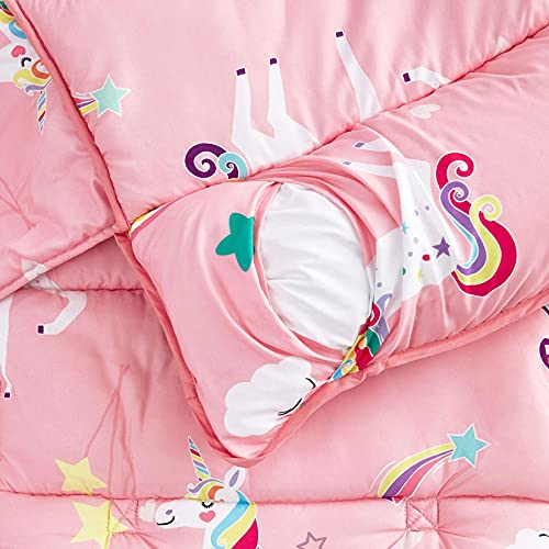 Wake In Cloud Unicorn Nap Mat, with Removable Pillow for Kids Toddler