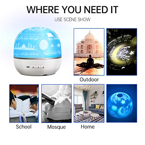 Kaulbiat Quran-luidspreker met kleurrijke veranderlijke lichtprojectielamp APP-bediening Digitale projector Nachtlamp… - Afbeelding 8