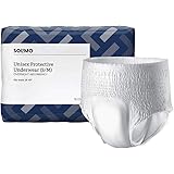 Amazon Brand - Solimo Incontinence Underwear for Men and Women, Overnight Absorbency, Small/Medium, 16 Count, 1 Pack