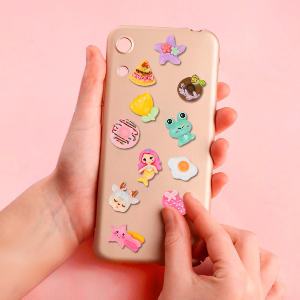 100pcs Slime Charms, Bulk Cute Resin Charms Set for Slime Add in Phone Junk Cases Nail Art Design Scrapbooking DIY Craft Decoration