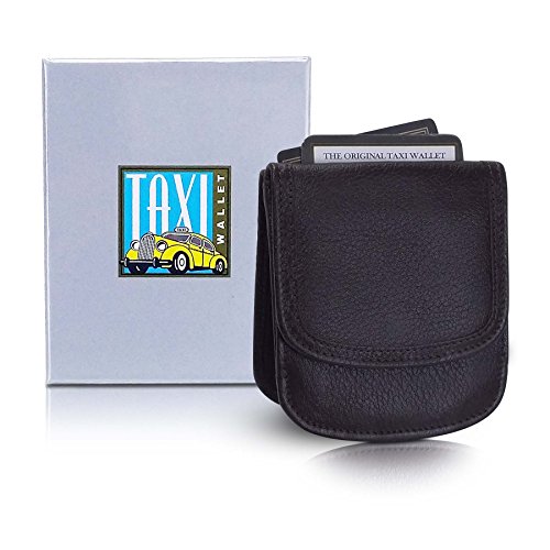 TAXI WALLET Black Small LEATHER Minimalist Front Pocket Card Wallet for Men Coin Pouch