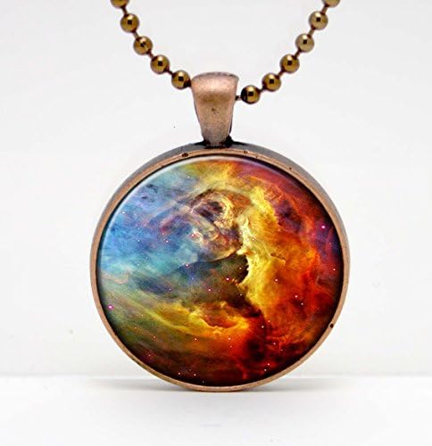 Orion Nebula Photo Art Glass Pendant or Key Chain- 30 mm round- Chain Included- Made to Order