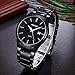 GOHUOS Mens Watches Business Auto Date Calendar Black Analog Display Stainless Steel Strap Classic Watch