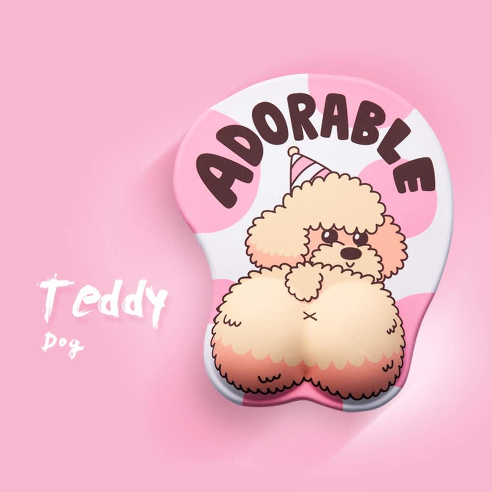 Anime 3D Mouse Pad,Ergonomic Soft Wrist Rest Silicon Gel Gaming Mousepad with Wrist Support Cute Corgi Dog Mouse Mat for Girls-c