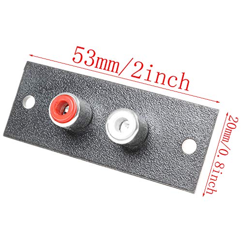 Magic&shell RCA Connector 5PCS Black 2 Way RCA Terminal Wall Panel Plate Input Phono Chassis Socket AV Audio Connector - Thumbnail 3