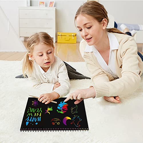 I&Art Scratch Art Books for Kids Scratch Art Paper Rainbow Scratch Art for Best Gifts