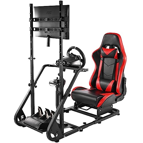 Dardoo G29 Racing Simulator Cockpit Mit Sitz Passend Für Logitech G920 G923, Thrustmaster T300RS, Fanatec, PC, Xbox, Ultra-Sturdy Alloy Steel Sim Racing Cockpit Ohne Rad Pedal Handbremse