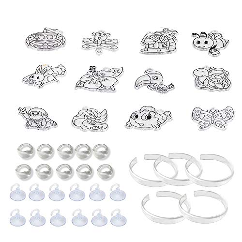 HighFun Window Paints Art Create Your Own Suncatcher Craft Kit DIY Jewelry Making Kit Arts and Craft for Girls Age 6-12 Children’s DIY Windows Clings Includes 12 Pre-Printed Suncatchers