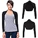 Belle Poque Stretchty Open Front Bolero Shrug Cardigan for Women Black,XL