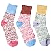 Pack of 5 Womens Thick Knit Warm Casual Wool Crew Winter Socks, Mixed color 1(5 pack), One Size