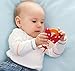 HABA Teether Chomp Champ Ladybug Soft Activity Toy with Crackling Foil & Plastic Teething Ring for Birth and Up