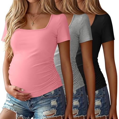 Baggyfly Women's Maternity Shirts Square Neck Side
