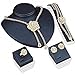 weel Wedding Flower Crystal Necklace Earring Ear Studs Bracelet Ring Jewelry Set