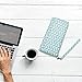 Cash Envelope Wallet for Women-Tyvek Material- Blue/White Herringbone Pattern-Detachable Wrist Strap