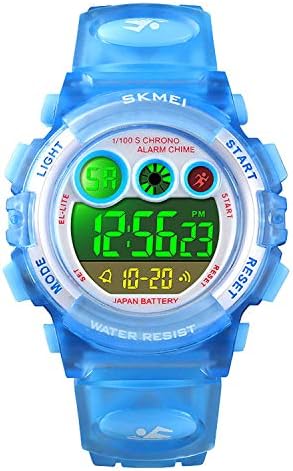 Kids Digital Sport Watch for Boys Girls, Kid Waterproof Electronic Multi Function Casual Outdoor Watches, 7 Colorful LED Luminous Alarm Stopwatch Wristwatch