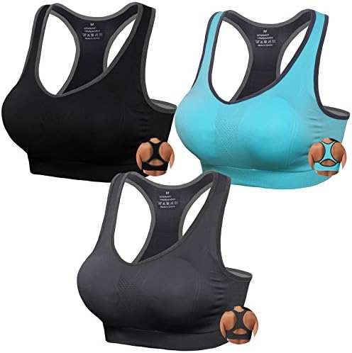 BRLIDO Racerback Sports Bra Women High Support Seamless Wirefree Yoga Bras