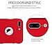 iPhone 7 Plus Case,MYRIANN Ultra Slim Full Body Coverage Protection Hard Case with Tempered Glass Screen Protector for iPhone 7 Plus(Red)