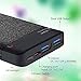 MEZONE Portable Charger Power Bank 6000mAh External Battery Charger 2 USB Ports with 2.4A Output Credit Card Size for iPhone, iPad and Samsung Galaxy Mobile Phone and More(Black)