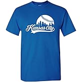 Xtreme Apparrel Cityscape Skyline Men's T-Shirt for Baseball Fans
