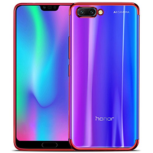 Honor 10 case, KuGi Huawei Honor 10 case, [Shock/Scratch Absorption Protection] Ultra-Thin Flexible Rubber Soft TPU Bumper Case for Huawei Honor 10 Smartphone(Red)